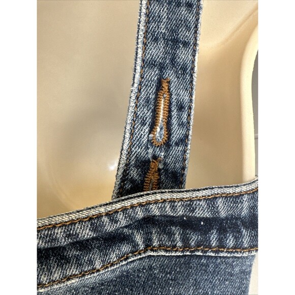 Reformation Camille Size 0 Blue Distressed Denim Button Front Midi Dress - Picture 14 of 15